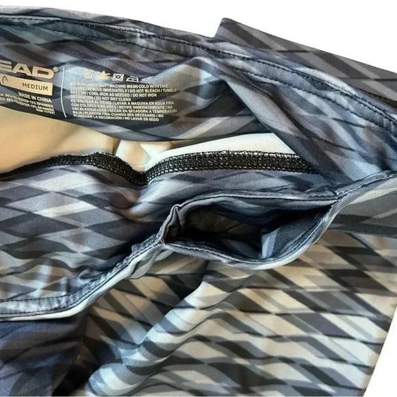 Head Women’s Tight Fit Leggings Geometric Patterned Blue Gray Size Medium EUC - Picture 8 of 13